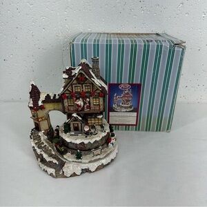 The San Francisco Music Box Company House with Train Animated Figurine 8 Tunes
